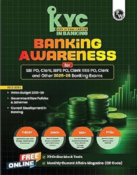 KYC Banking Awareness Chapter-wise Theory, Exercise Past Year Questions for SBI PO Banking Exams 2025-26